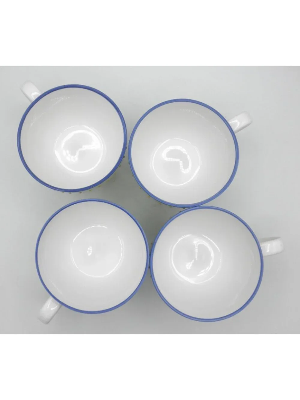 VTG Pier 1 Germany Hand-Painted Jumbo Mug 24 Ounce Capacity Set of 4 Raised Dots